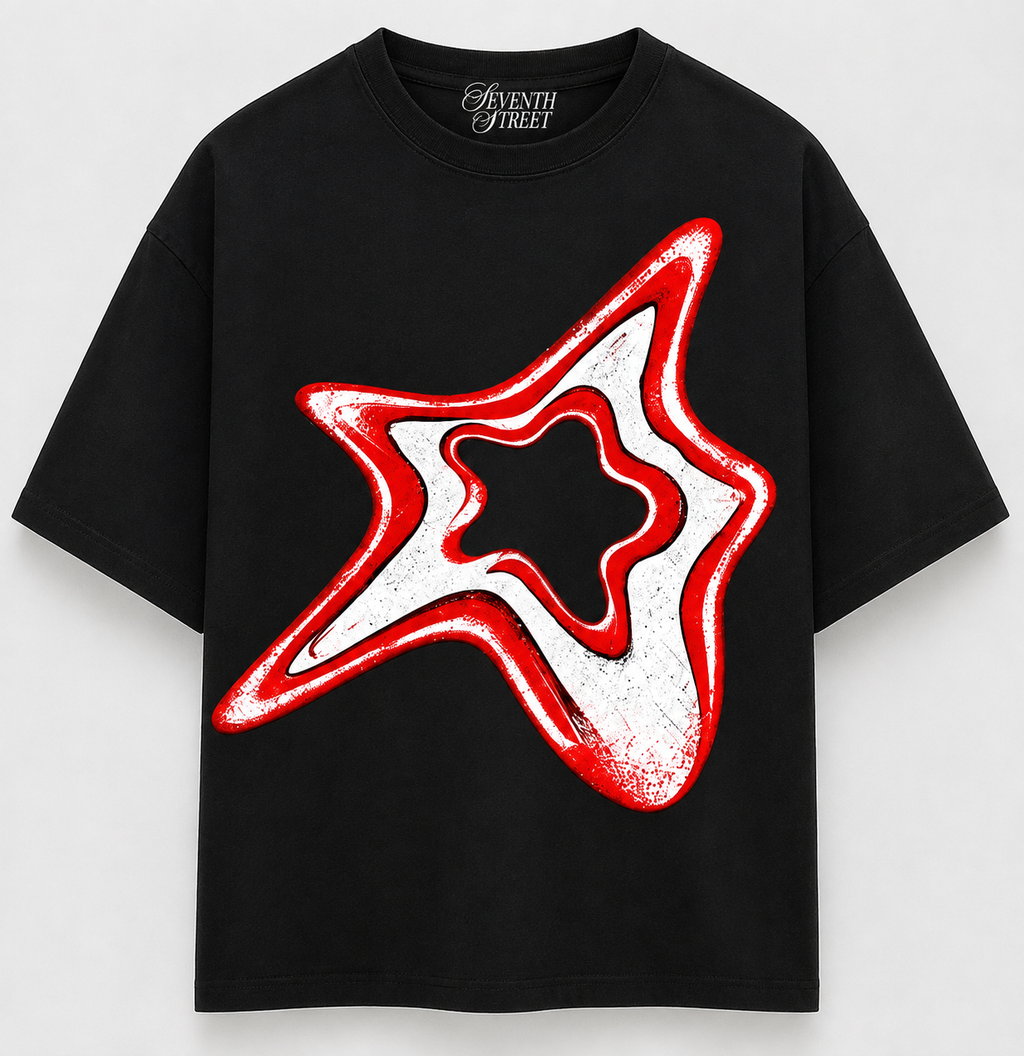 Red Distorted Graphic T-Shirt