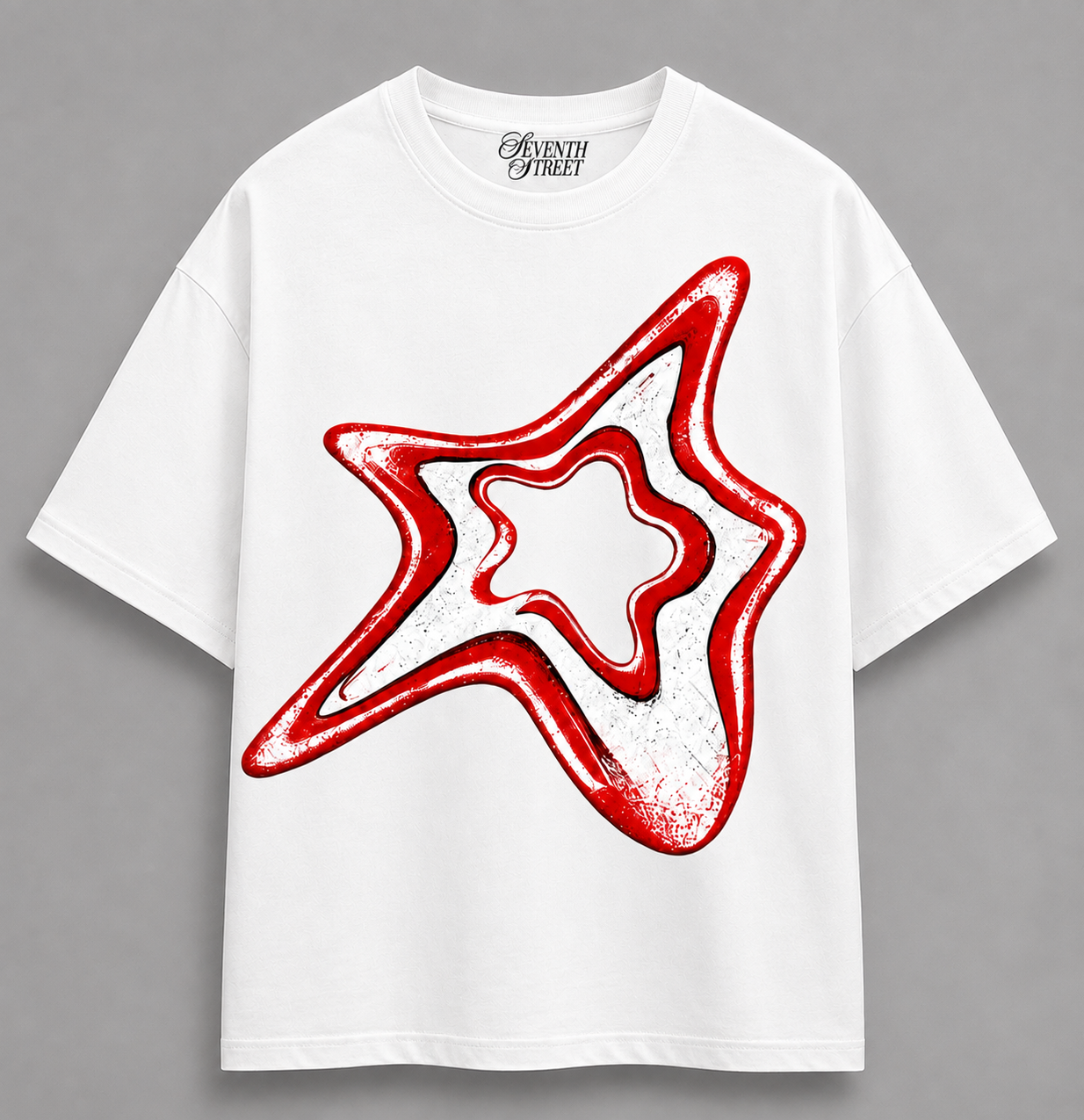 Red Distorted Graphic T-Shirt